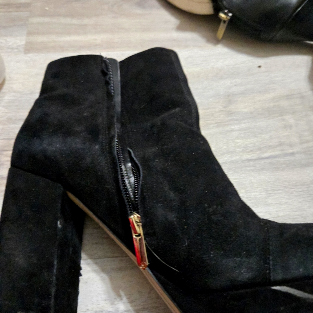 Chic Black Suede Ankle Boots